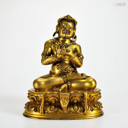 A TIbetan Gilt Bronze Master Qing Dynasty