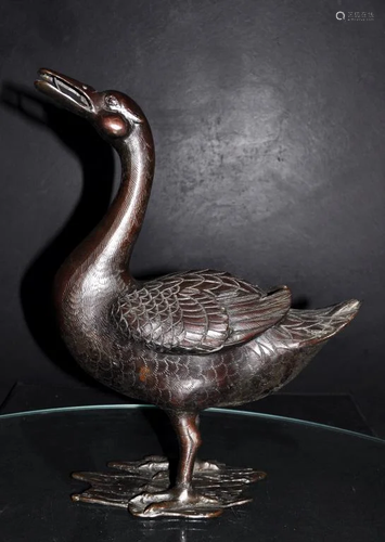 Ming Dynasty Bronze Duck Figure