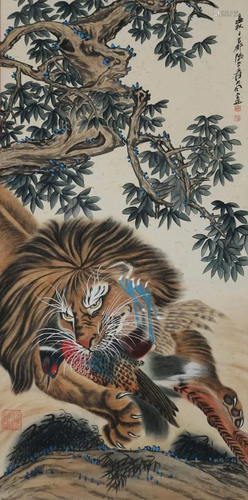 A Chinese Scroll Painting By Zhang Daqian