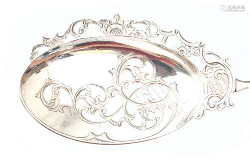 A 835 silver pierced serving slice with engraved decoration ...