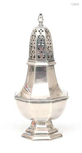 A 835 silver octagonal baluster-shaped sugar caster, Holland...