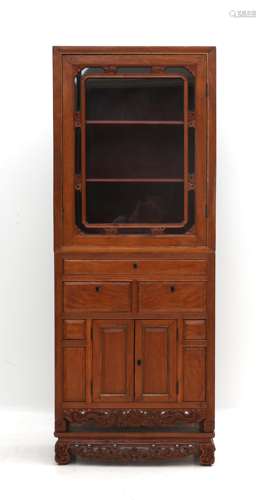 A wooden Chinese display cabinet, late Qing-dynasty,19th cen...