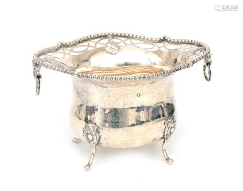 A 835 silver brazier on feet in Louis-XVI style, Holland, af...