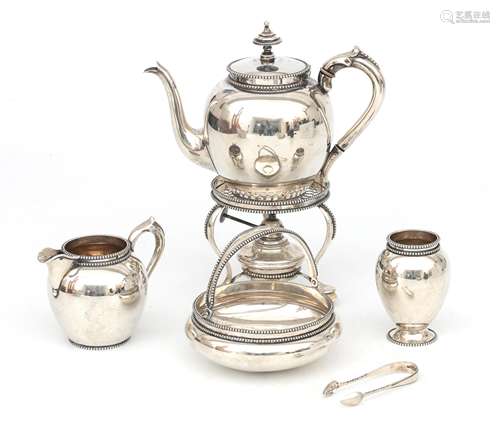 A six-piece 835 silver tea service, J.M. van Kempen & Zonen,...