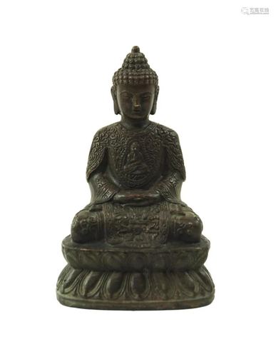 CHINESE BRONZE SEATED BUDDHA