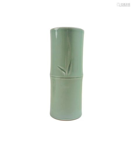 CELADON GLAZED BAMBOO VASE