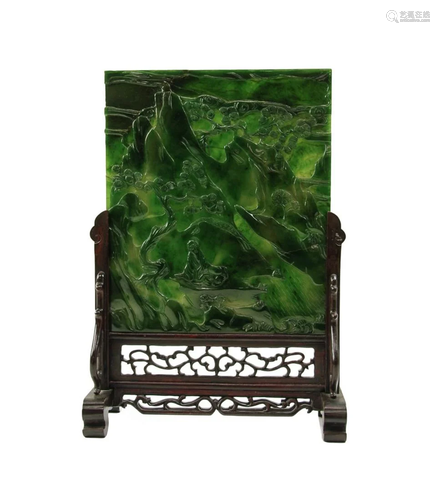 SPINACH MIXED MATERIAL STONE SCHOLARS TABLE SCREEN