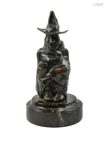 CM RUSSELL BRONZE SEATED FIGURE