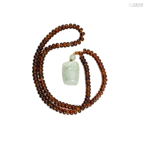JADE AND AMBER BEADS NECKLACE