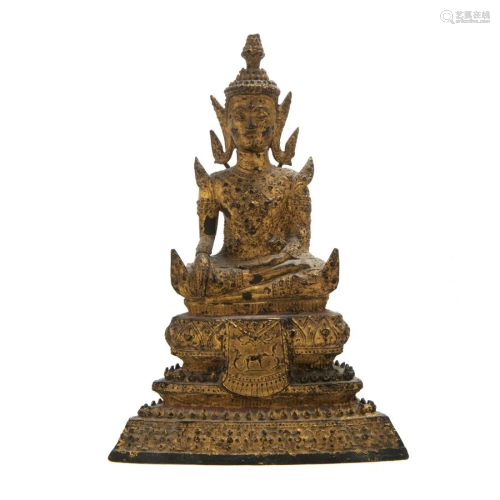 TIBETIAN BRONZE GILT DIETY