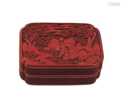 CHINESE CINNABAR LACQUER BOX, QIANLONG PERIOD