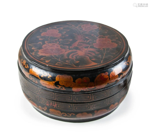 GILDED LACQUER ROUND BOX