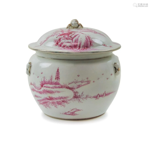 CHINESE PORCELAIN FOOD CONTAINER WITH COVER