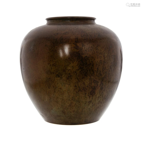 CHINESE BRONZE JAR WITH COIN BOTTOM