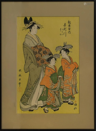 KITAGAWA UTAMARO (1753-1806) WOODBLOCK PRINT