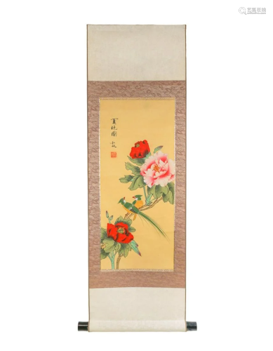 CHINESE SCROLL FLOWERS