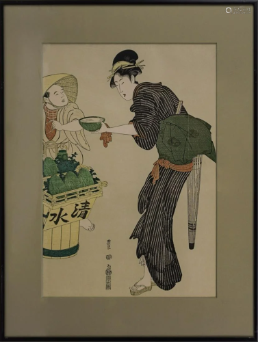 KEISAI EISEN (1790-1848) JAPANESE WOODBLOCK PRINT