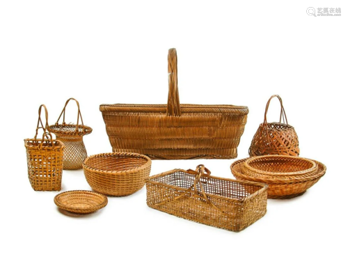 GROUP OF JAPANESE WEAVED BASKETS