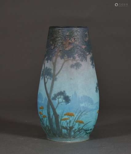 Amalric WALTER (1870-1959) Vase en céramique émaillée polych...