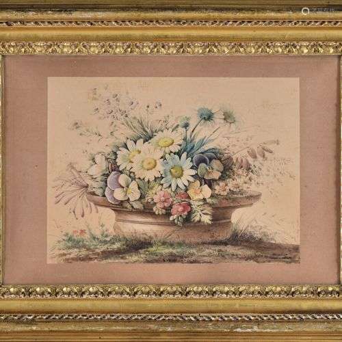 Augustin Thierrat (1789-1870) Ecole lyonnaise Bouquet de fle...