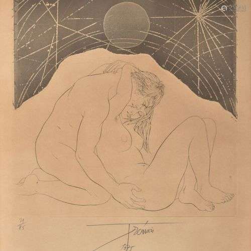 Pierre-Yves TREMOIS (1921-2020) Couple Estampe, signée 45 cm...