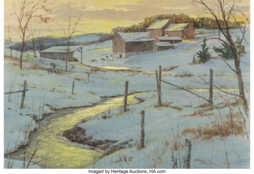 Victor Olson (American, 1924-2007) Creek in Snow