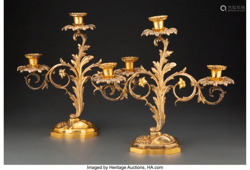 A Pair of Spanish Colonial-Style Three-Light Gil