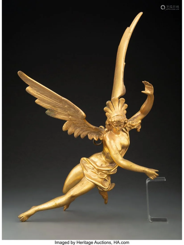 A Gilt Bronze Angel Pendant 16 x 11-1/2 x 7-1/4