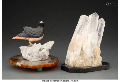 Two Rock Crystal Formations - One with a Finely