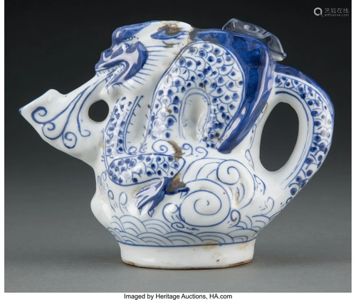 A Chinese Ming Dynasty Blue and White Teapot, Mi