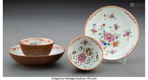 Six Chinese Famille Rose Cups with Saucers, late