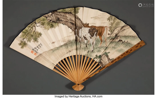 Two Chinese Fan Paintings Marks