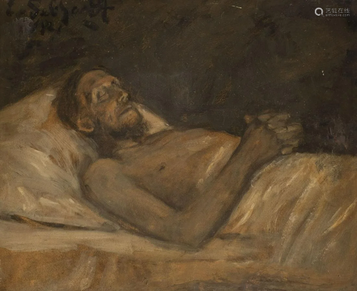 EDUARD VON GEBHARDT, AUF DEM STERBEBETT