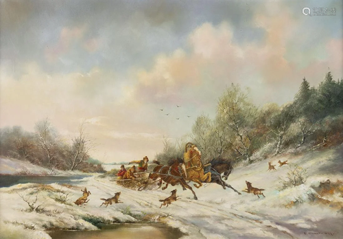 EUGEN OTTERBACH, TROIKA IN WINTERLANDSCHAFT VON WoeL…