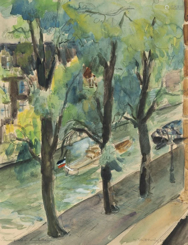 UNBEKANNTER AQUARELLIST, BLICK AUF DIE PRINSENGRACHT IN