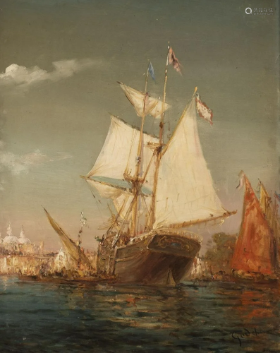 EMILE GODCHAUX, SEGELSCHIFFE VOR VENEDIG