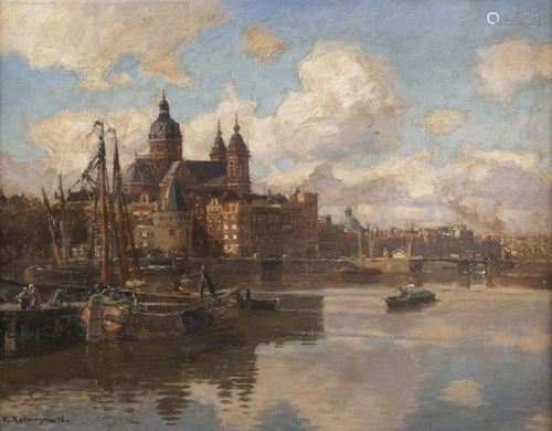 FRIEDRICH KALLMORGEN, HAFEN VON AMSTERDAM MIT BLICK…