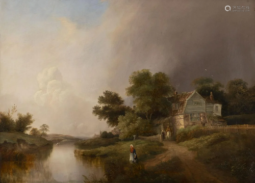 EDWARD HOLMES, BAUERNHAUS AM FLUSS