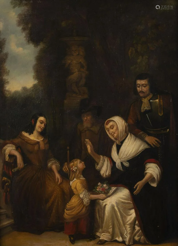 FRANZoeSISCH (?), FAMILIE IN HISTORISCHEN GEWaeNDERN