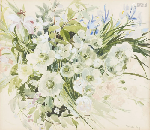 PAMELA KAY, STILLLEBEN MIT ANEMONEN UND LILIEN