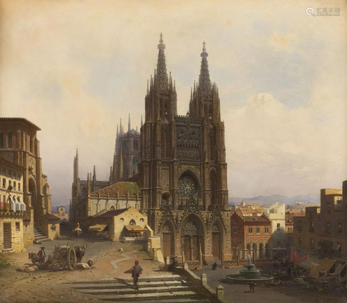 FRIEDRICH EIBNER, BLICK AUF DIE KATHEDRALE VON BURGOS