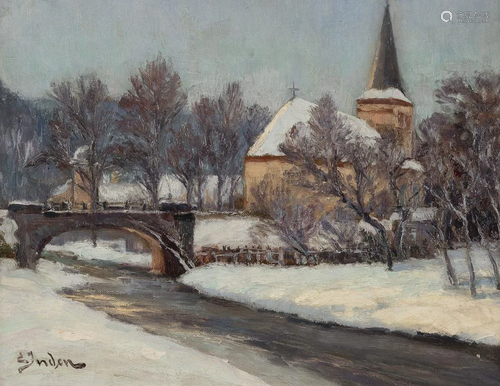 ERNST INDEN, KIRCHE IN WINTERLANDSCHAFT