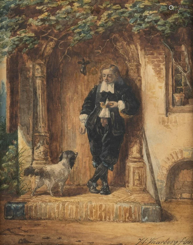 JOHANNES CHRISTOFFEL VAARBERG, ZWEI AQUARELLE