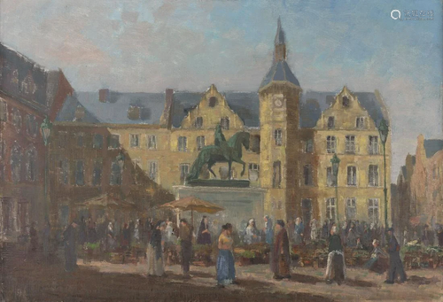 MAX ZANDER, DueSSELDORFER MARKTPLATZ MIT RE…