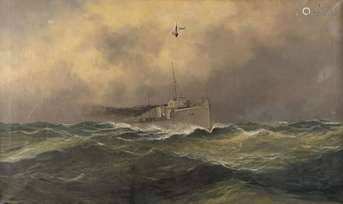 HAAIKE ABRAHAM JAARSMA, KRIEGSSCHIFF AUF HOHER SEE