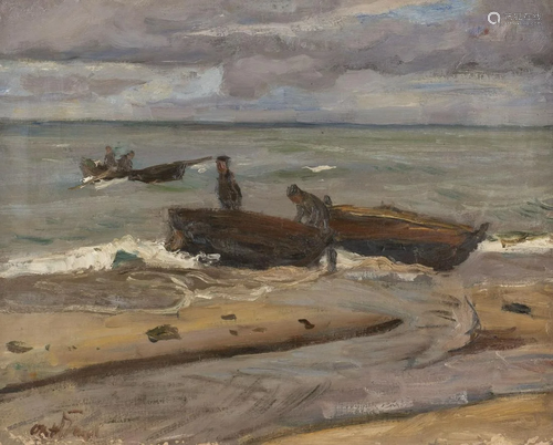 OTTO HEINRICH ENGEL, ANLANDENDE BOOTE