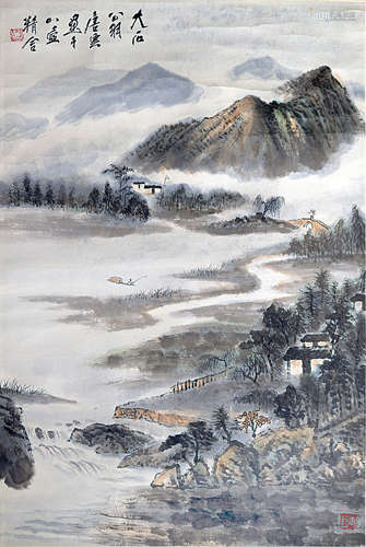 唐雲 溪山釣隱