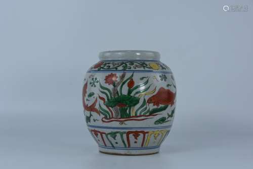 Qing multicolored can