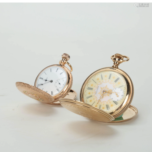 TWO 14K GOLD POCKET WATCHES