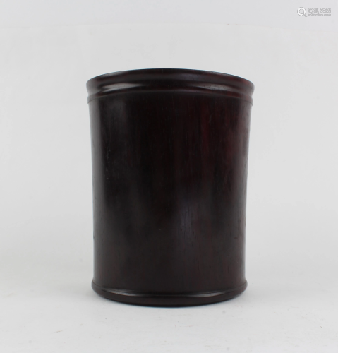 A Carved Wooden Brushpot